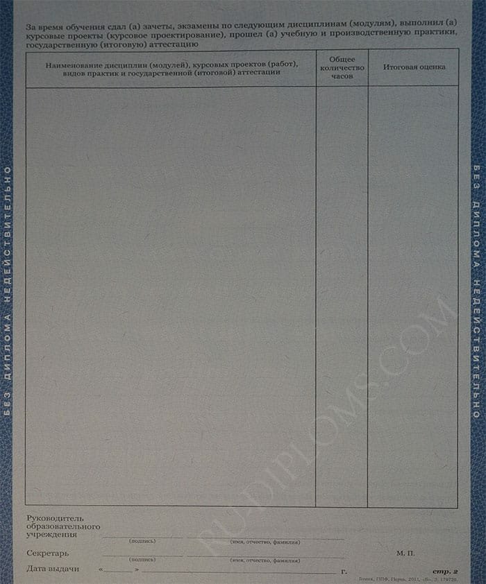 Диплом техникума или колледжа 2011-2013 год Диплом техникума или колледжа 2011-2013 год